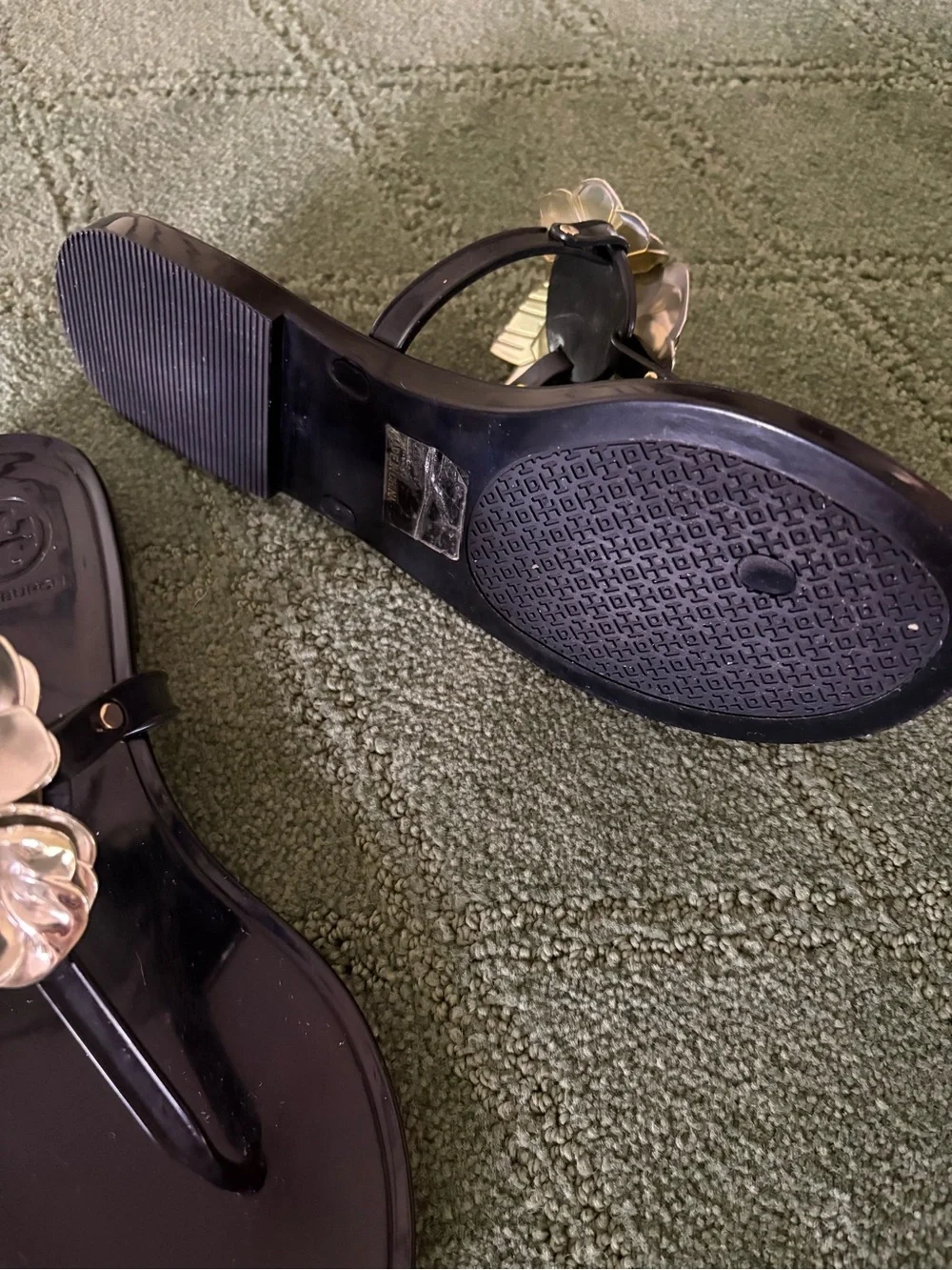 Tory Burch Blossom Black/Gold Flip Fops